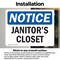 Signmission Janitor's Closet, 10 in W x Rectangle, Vinyl Decal OS-2PACK-NS-D-710-L-13758 - alternate 6